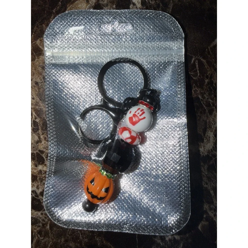 Handmade Beaded Keychain Halloween Theme